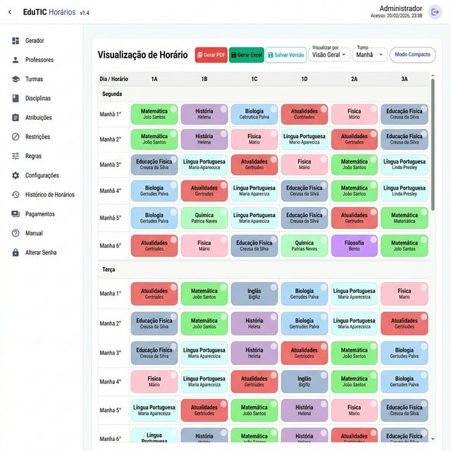 Interface do Gerador de Horários